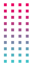 Detalhes com quadrados pequenos nas cores verde e rosa