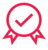 Ícone de um badge na cor rosa