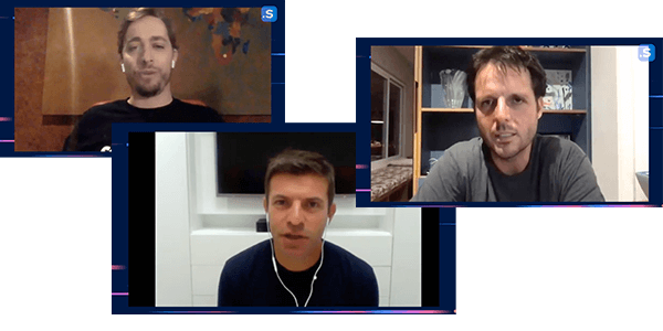 Prints da live com Eduardo Glitz, Marcelo Maisonnave e Pedro Englert